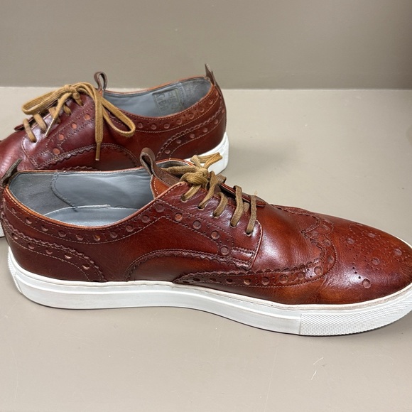 Sneakers by Grenson Men's Brown Leather Brogue Wingtip Sneakers 11W - Picture 4 of 14